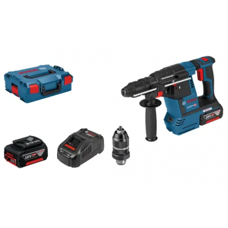 PERFORATEUR SANS FIL SDS PLUS 18V 2.6J L-BOXX + 2 BATTERIES Li-ION 5.0Ah + POIGNEE AUXILIAIRE