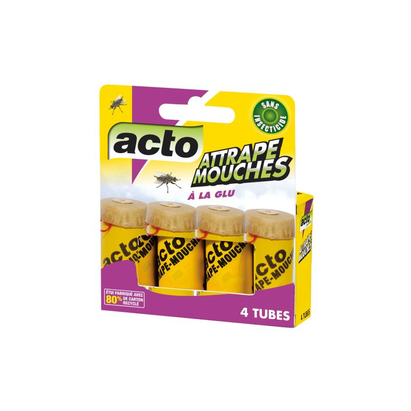 INSTECTICIDES ATTRAPE-MOUCHES A LA GLU 4 PIECES