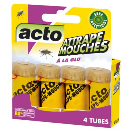 INSTECTICIDES ATTRAPE-MOUCHES A LA GLU 4 PIECES