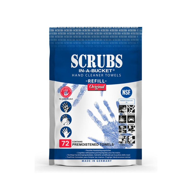 RECHARGE POUR SEAU DE 72 LINGETTES NETTOYANTES SCRUBS REFILL