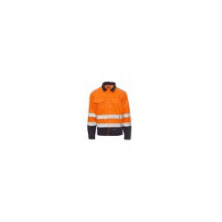 BLOUSON NON REMBOURE ORANGE FLUO / BLEU MARINE