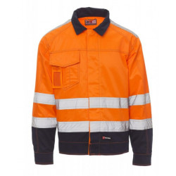 BLOUSON NON REMBOURE ORANGE FLUO / BLEU MARINE BLOUSON NON REMBOURE ORANGE FLUO / BLEU MARINE