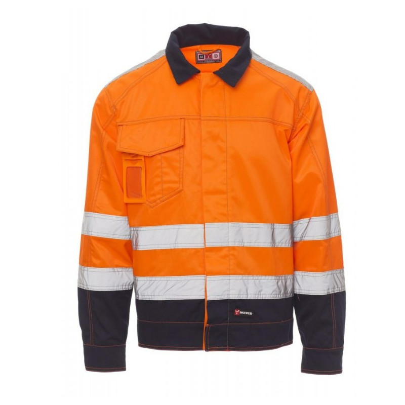 BLOUSON NON REMBOURE ORANGE FLUO / BLEU MARINE