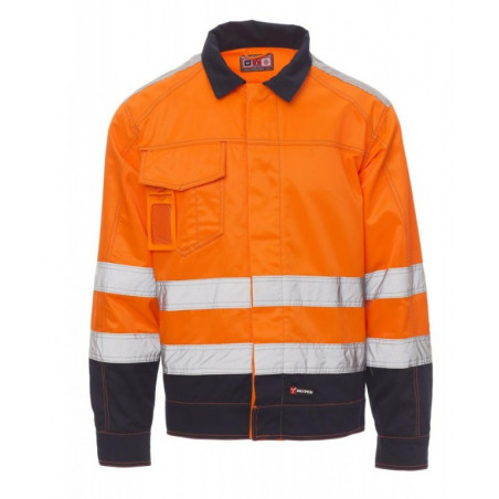 BLOUSON NON REMBOURE ORANGE FLUO / BLEU MARINE