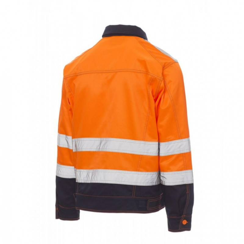 BLOUSON NON REMBOURE ORANGE FLUO / BLEU MARINE