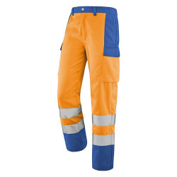 PANTALON FLUO BASE XP ORANGE FLUO/BLEU BUGATTI TAILLE 3