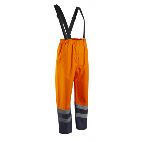 PANTALON DE PLUIE HV HYDRA ORANGE/MARINE TAILLE L
