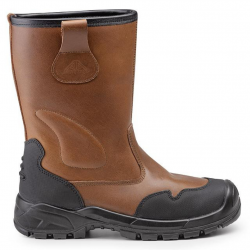 BOTTES DE SECURITE EN CUIR FOURREE MARRON A-ENDURO
