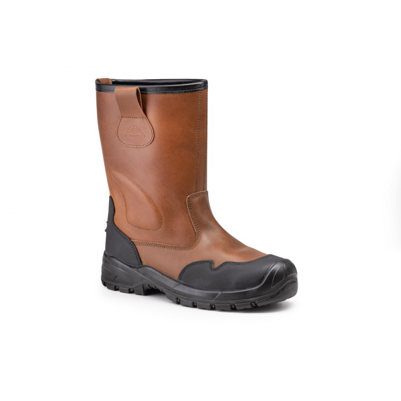 BOTTES DE SECURITE EN CUIR FOURREE MARRON A-ENDURO