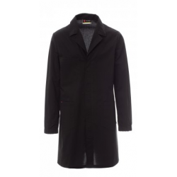 BLOUSE HOMME NOIRE LAB BOUTONS PRESSIONS POCHE POITRINE T. S