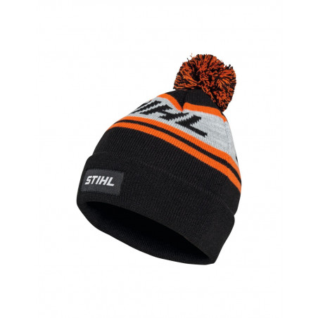 BONNET POMPON24 TRICOLORE NOIR/ORANGE/GRIS STIHL 0421-600-0200