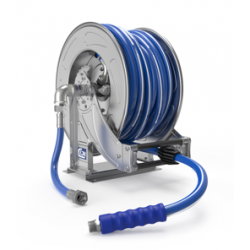 ENROULEUR INOX EQUIPE TUYAU PVC Ø19/27 LG 20M RACCORD 3/4" BSP