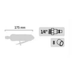 MEULEUSE DROITE PNEUMATIQUE - COFFRET-ACCESSOIRES GENERAL PNEUMATIC GP3130BC