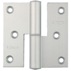 PAUMELLE 80 X 80 MM BOUTS CARRÉS GAUCHE ALUMINIUM ARGENTÉ