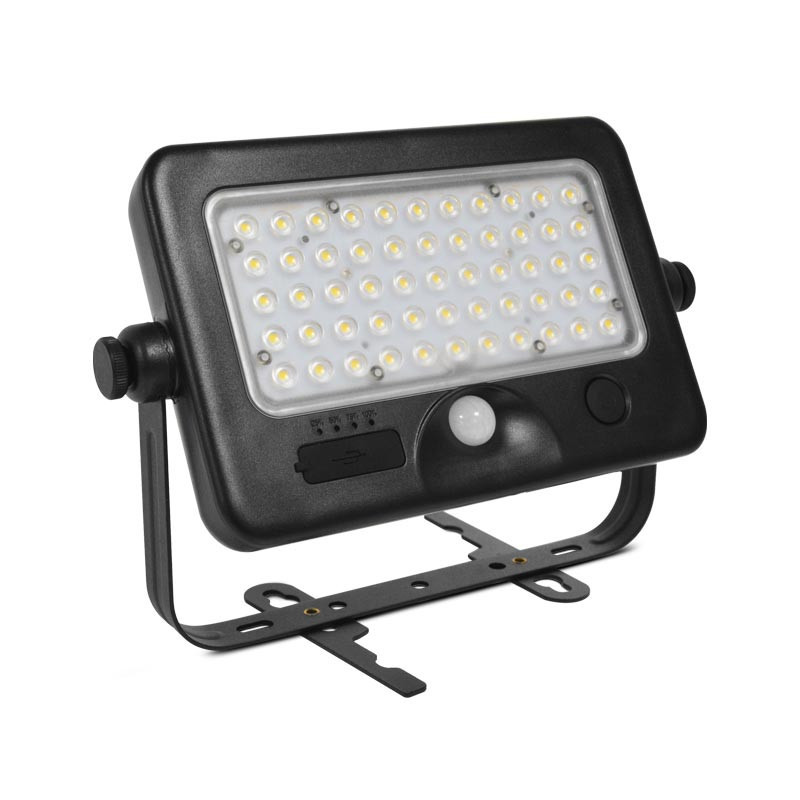 PROJECTEUR LED SOLAIRE AVEC DEECTEUR 10W 4000K IP44 + CHARGEUR USB