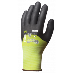 GANTS EUROCUT N318HVC ANTI-COUPE TRICOT JAUNE FLUO ENDUIT NITRILE
