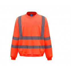 SWEATSHIRT COL ROND HI VIS ORANGE