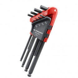 JEU DE 8 CLÉS MÂLES COUDÉES LONGUES À TÊTE SPHÉRIQUE HEXAGONALE FACOM - MODÈLE 83SH.JP8AU