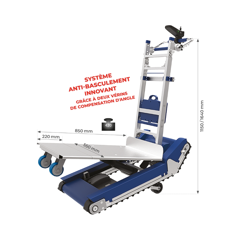 DIABLE MONTE ESCALIER A CHENILLES 420 KG