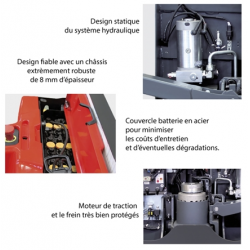 TRANS-GERBEUR ELECTRIQUE ERGONOMIQUE LEVEE ADDICTIONNELLE 2000KG