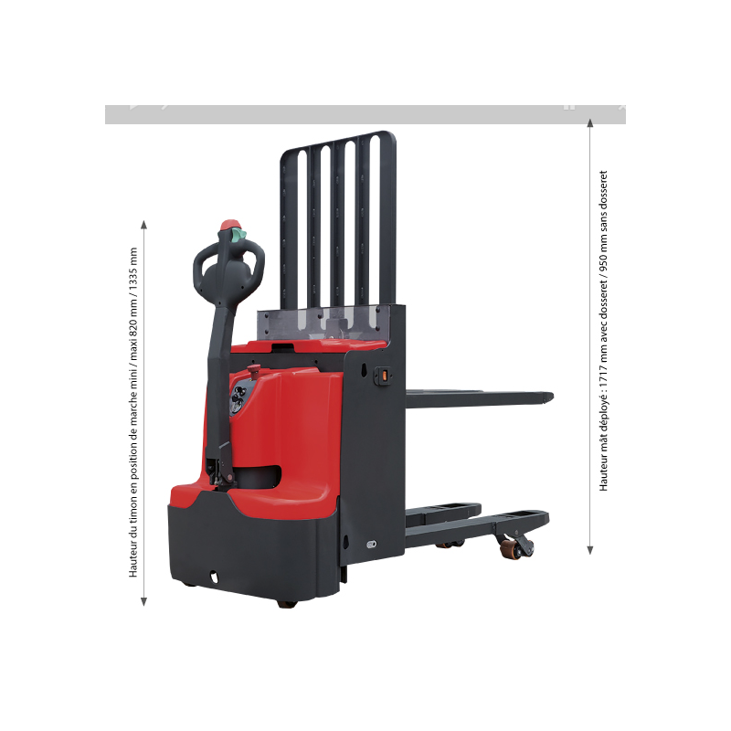 TRANS-GERBEUR ELECTRIQUE ERGONOMIQUE LEVEE ADDICTIONNELLE 2000KG