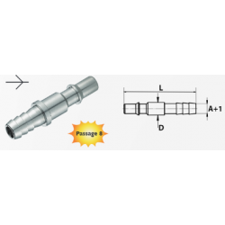 EMBOUT AVEC DOUILLE CANNELE 8  PASSAGE 8