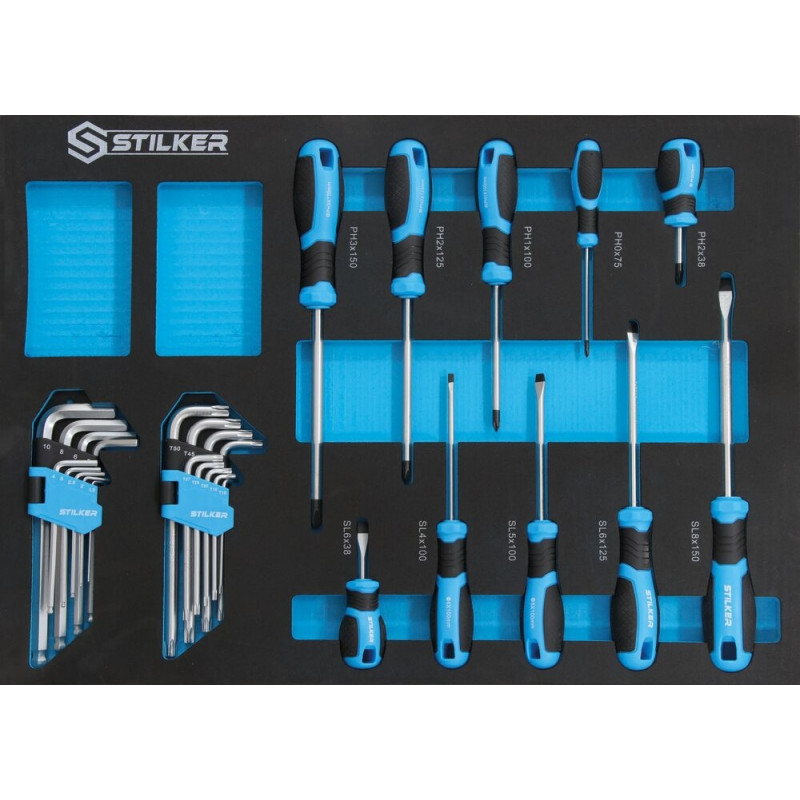 Servante d'atelier 7 tiroirs composée de 147 outils