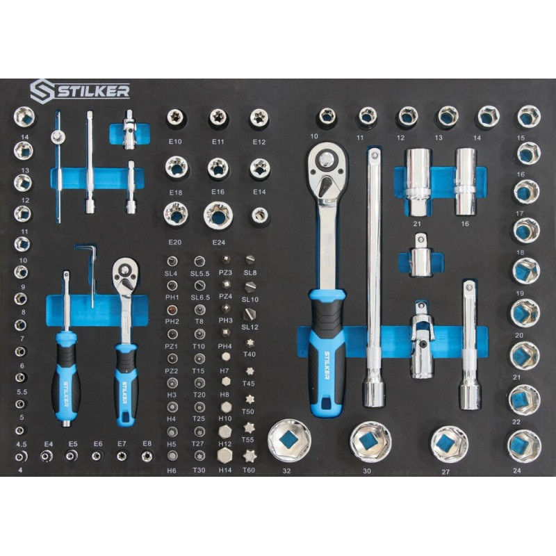 Servante d'atelier 7 tiroirs composée de 147 outils