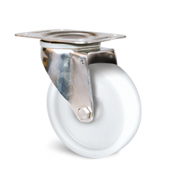 Roulette inox de manutention Roue polyamide Ernyl® Série K-77 Fixation à platine pivotante Diamètre 100mm Charge 150kg