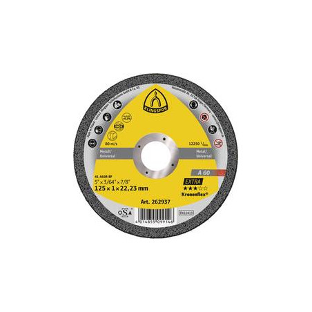Disque de tronçonnage 125x1x22.23 acier-inox