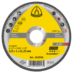 DISQUE À TRONÇONNER PLAT KLINGSPOR KRONENFLEX A60 EXTRA 115X1 MM