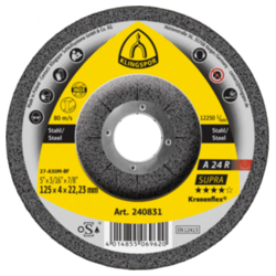 MEULE A EBARBER ACIER 125X4X22.23 A24R SUPRA
