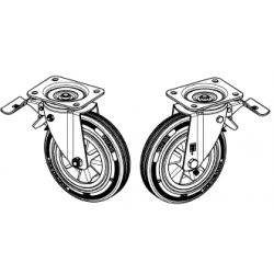 ROULETTE PLATINE 4T Ø200 PIVOT FREIN REF 130035