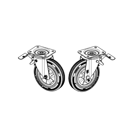 ROULETTE PLATINE 4T Ø200 PIVOT FREIN REF 130035