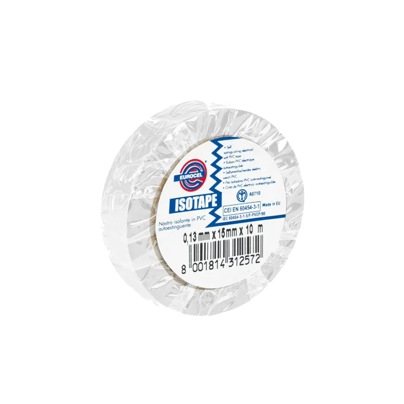 PVC ELECTRICIEN BLANC -  tour de 10 rouleaux  - Long 10M x Larg : 15mm