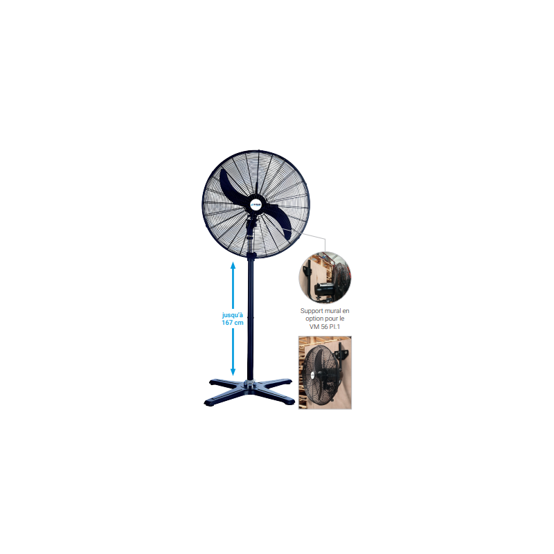 VM 56 PI.1 VENTILATEUR SUR PIED IP 55 Ø 56 cm - 10 500 m³/h
