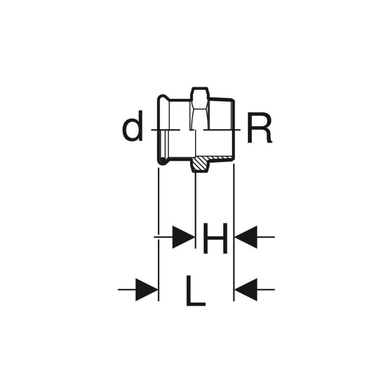 Raccord Mapress Acier Inox avec filetage mâle