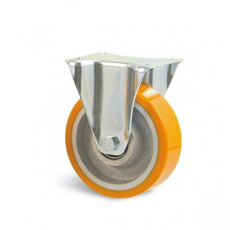Roulette manutention Roue polyuréthane Série U5B-23 Fixation à platine fixe  Diamètre 125mm Charge 400 kg