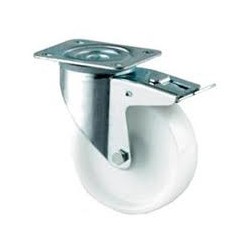 ROULETTE POLYAMIDE A OEIL Ø80 PIVOTANTE AVEC FREIN AL LISSE REF 155214