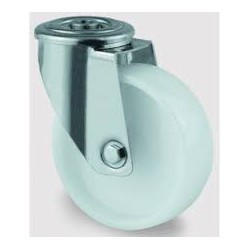 ROULETTE POLYAMIDE CHAPE A OEIL INOX Ø125 PIVOT REF 320019