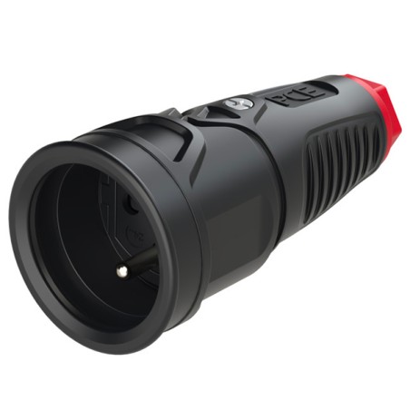 FICHE FEMELLE 2P+T 16A NOIR