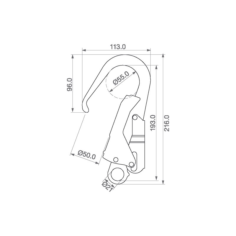 CROCHET ACIER DE SECURITE REF 71160