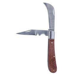 COUTEAU D'ÉLECTRICIEN 2 LAMES BOIS