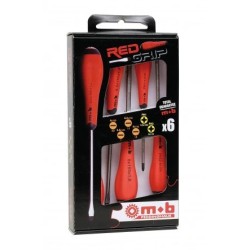 JEU 6 TOURNEVIS REDGRIP 4 FENTE+2 PH