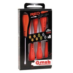 JEU 8 TOURNEVIS ROUGE (4F+2PH+2PZ) REDGRIP
