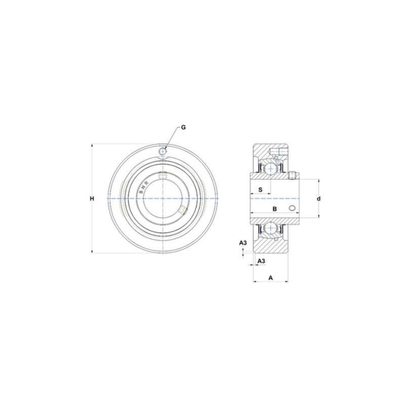 PALIER COMPLET ROND AUTO-ALIGNEUR REF UCC208