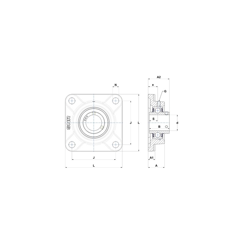 PALIER COMPLET FONTE APPLIQUE 4 TROUS REF UCF 207