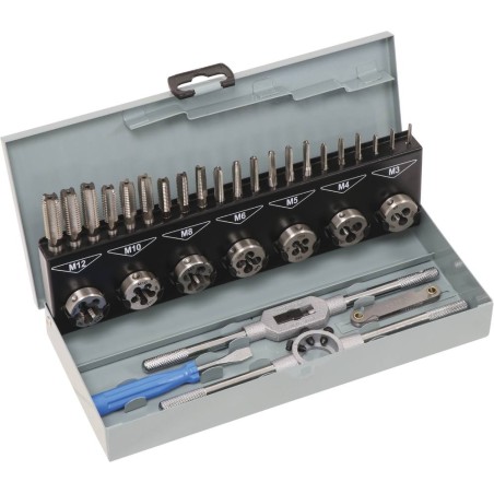 COFFRET DE TARAUDS ET FILIÈRES HSS 32PCS REF 14720