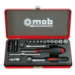 COFFRET METALLIQUE 1/4" 29P 6 PANS CLIQUET ROND