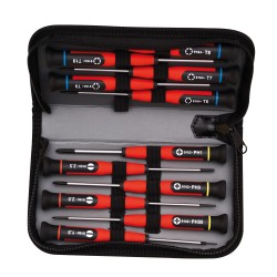 JEU 12 TOURNEVIS DE PRECISION EN TROUSSE